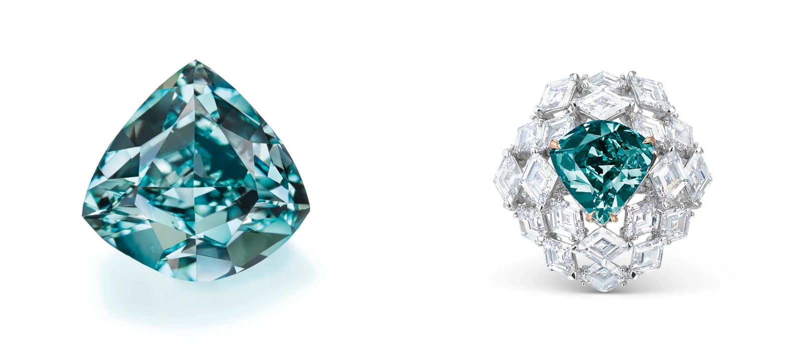Diamante Ocean Dream, fancy vivid azul-esverdeado